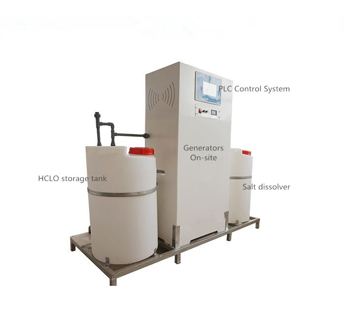 Generate hypochlorous acid on-site